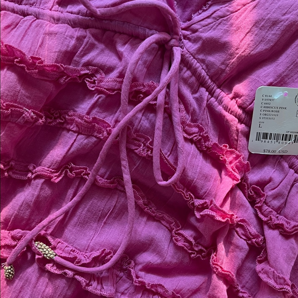 Free People Fuchsia Ruffled Mini Dress - Picture 7 of 8
